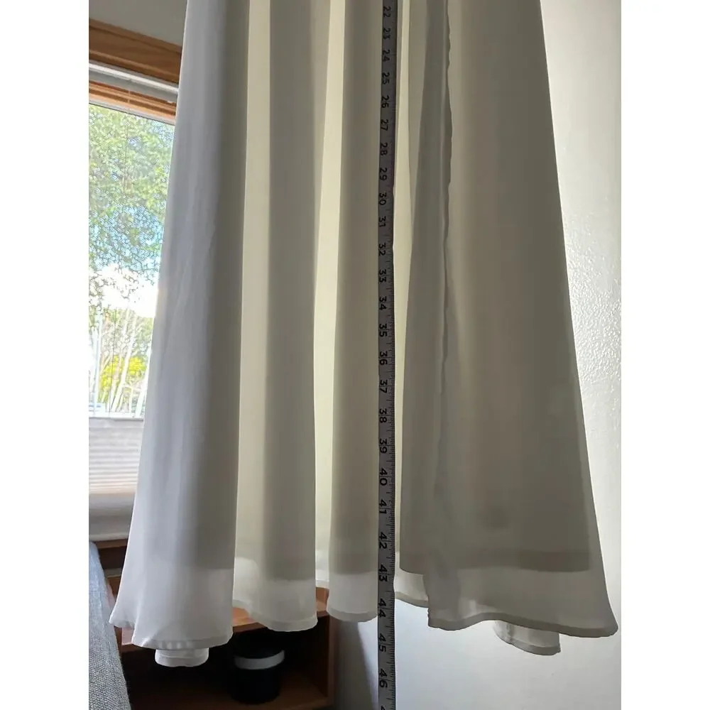 Lulus White/Off-White Lace Maxi Bridal Wedding Dress High Neck Long Sleeve Small - Picture 9 of 14